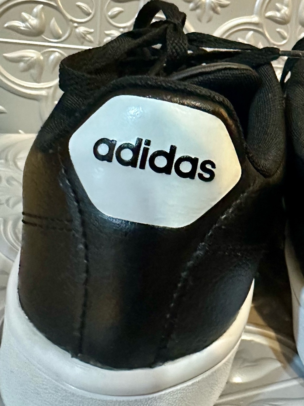 Adidas Neo Cloudfoam Memory Foam Sneakers Black White Womens 7.5 - Picture 9 of 11